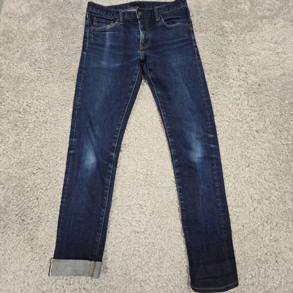 Uniqlo‎ Selvedge Slim Straight Jeans Mens 30x34 (fits 29x32) Blue Kaihara Denim